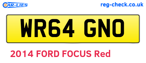 WR64GNO are the vehicle registration plates.