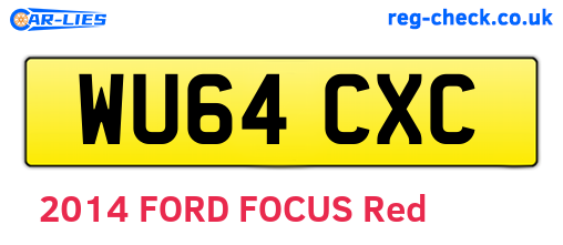 WU64CXC are the vehicle registration plates.