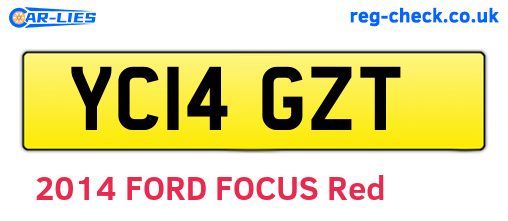 YC14GZT are the vehicle registration plates.