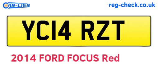 YC14RZT are the vehicle registration plates.