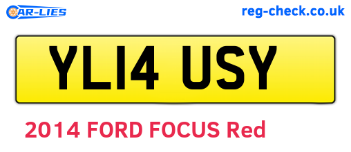 YL14USY are the vehicle registration plates.