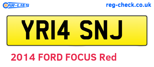 YR14SNJ are the vehicle registration plates.