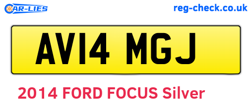AV14MGJ are the vehicle registration plates.