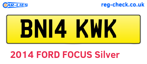 BN14KWK are the vehicle registration plates.