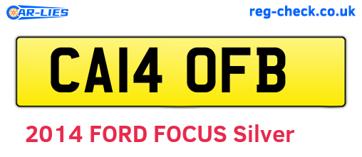 CA14OFB are the vehicle registration plates.