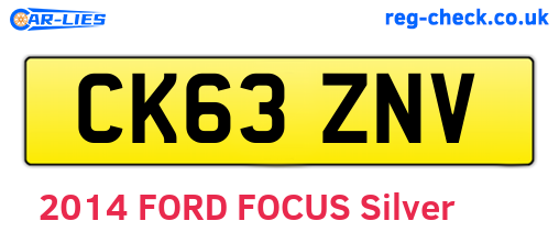CK63ZNV are the vehicle registration plates.