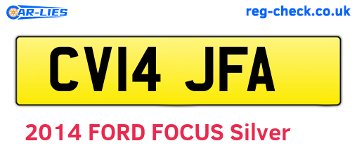 CV14JFA are the vehicle registration plates.