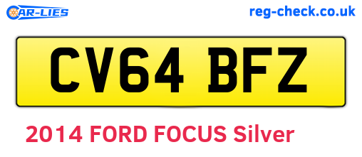 CV64BFZ are the vehicle registration plates.