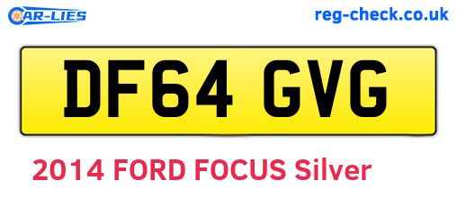 DF64GVG are the vehicle registration plates.