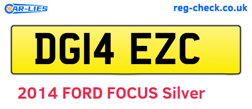 DG14EZC are the vehicle registration plates.