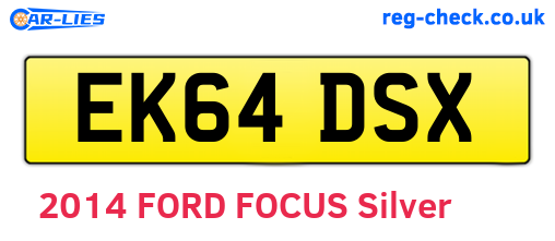 EK64DSX are the vehicle registration plates.