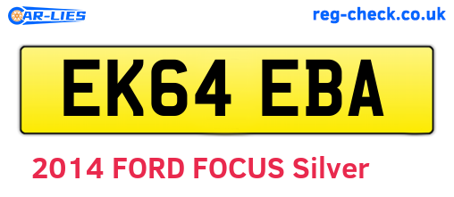 EK64EBA are the vehicle registration plates.