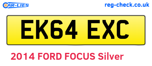 EK64EXC are the vehicle registration plates.