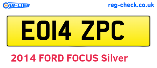EO14ZPC are the vehicle registration plates.