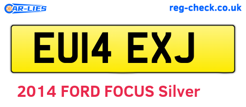 EU14EXJ are the vehicle registration plates.