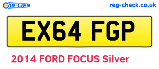 EX64FGP are the vehicle registration plates.