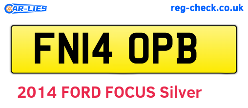 FN14OPB are the vehicle registration plates.