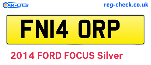FN14ORP are the vehicle registration plates.