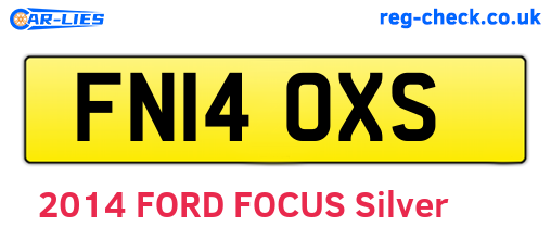 FN14OXS are the vehicle registration plates.