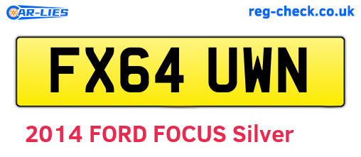 FX64UWN are the vehicle registration plates.