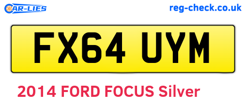 FX64UYM are the vehicle registration plates.
