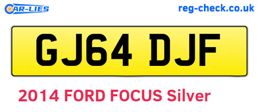 GJ64DJF are the vehicle registration plates.