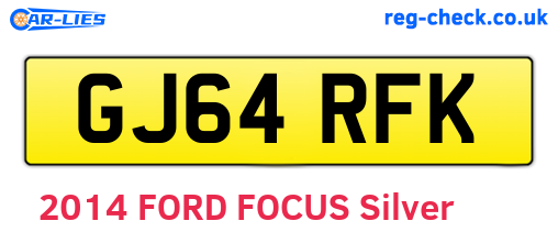 GJ64RFK are the vehicle registration plates.