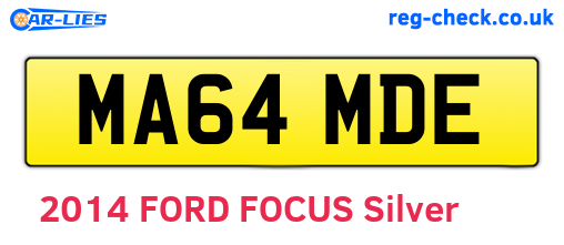 MA64MDE are the vehicle registration plates.