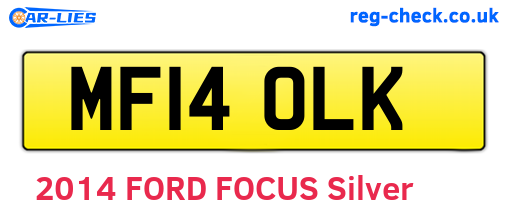 MF14OLK are the vehicle registration plates.
