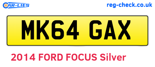 MK64GAX are the vehicle registration plates.