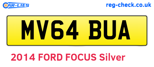 MV64BUA are the vehicle registration plates.