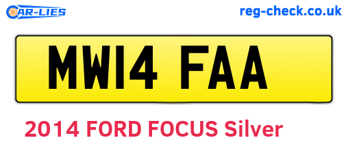MW14FAA are the vehicle registration plates.
