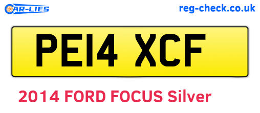 PE14XCF are the vehicle registration plates.