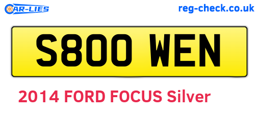 S800WEN are the vehicle registration plates.
