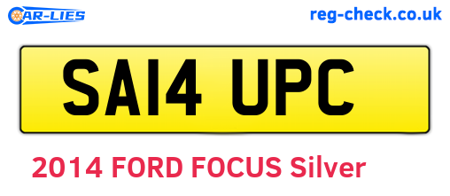 SA14UPC are the vehicle registration plates.