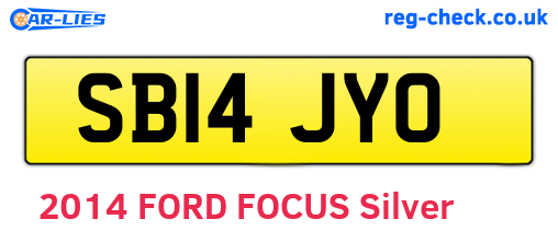 SB14JYO are the vehicle registration plates.