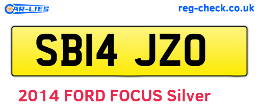 SB14JZO are the vehicle registration plates.
