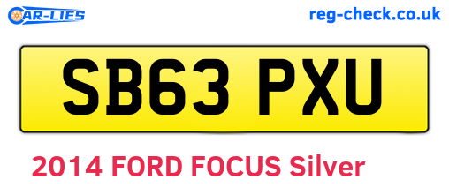 SB63PXU are the vehicle registration plates.