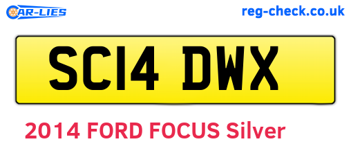 SC14DWX are the vehicle registration plates.
