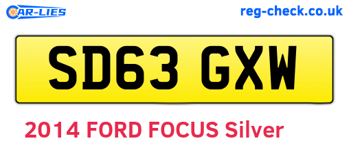 SD63GXW are the vehicle registration plates.