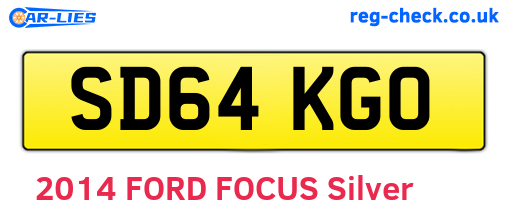 SD64KGO are the vehicle registration plates.