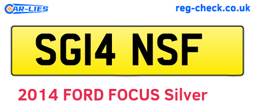 SG14NSF are the vehicle registration plates.