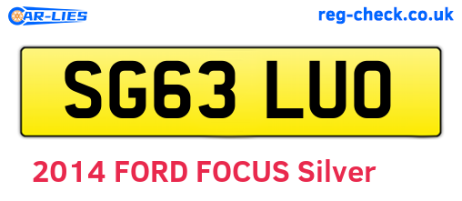 SG63LUO are the vehicle registration plates.