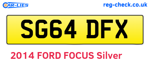 SG64DFX are the vehicle registration plates.