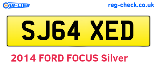 SJ64XED are the vehicle registration plates.