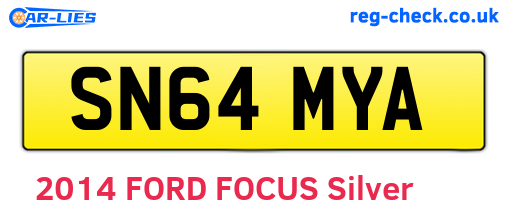 SN64MYA are the vehicle registration plates.