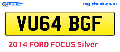 VU64BGF are the vehicle registration plates.