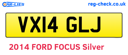 VX14GLJ are the vehicle registration plates.