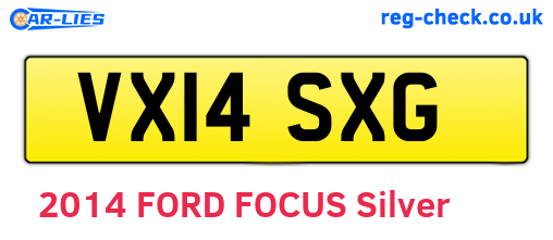 VX14SXG are the vehicle registration plates.