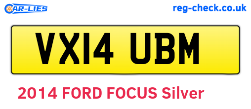 VX14UBM are the vehicle registration plates.